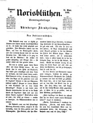 Norisblüthen (Nürnberger Abendzeitung) Sonntag 13. September 1863