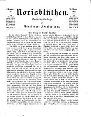 Norisblüthen (Nürnberger Abendzeitung) Sonntag 15. November 1863