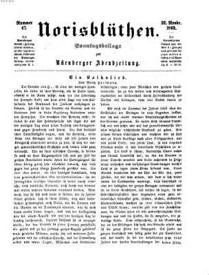 Norisblüthen (Nürnberger Abendzeitung) Sonntag 22. November 1863