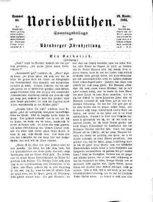 Norisblüthen (Nürnberger Abendzeitung) Sonntag 29. November 1863