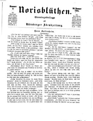 Norisblüthen (Nürnberger Abendzeitung) Sonntag 10. Januar 1864