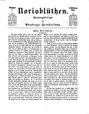 Norisblüthen (Nürnberger Abendzeitung) Sonntag 14. Februar 1864