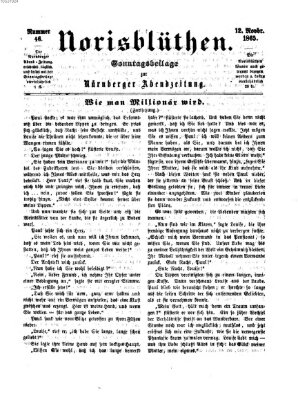 Norisblüthen (Nürnberger Abendzeitung) Sonntag 12. November 1865