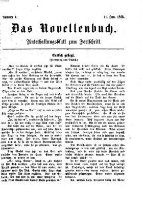 Das Novellenbuch (Der Fortschritt auf allen Gebieten des öffentlichen Lebens) Mittwoch 11. Januar 1865