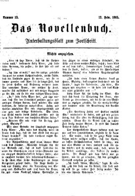 Das Novellenbuch (Der Fortschritt auf allen Gebieten des öffentlichen Lebens) Sonntag 12. Februar 1865