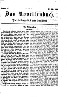 Das Novellenbuch (Der Fortschritt auf allen Gebieten des öffentlichen Lebens) Sonntag 26. Februar 1865