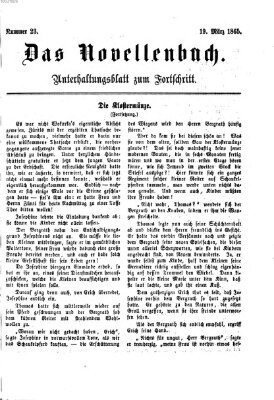 Das Novellenbuch (Der Fortschritt auf allen Gebieten des öffentlichen Lebens) Sonntag 19. März 1865