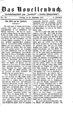 Das Novellenbuch (Der Fortschritt auf allen Gebieten des öffentlichen Lebens) Montag 10. September 1866