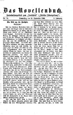 Das Novellenbuch (Der Fortschritt auf allen Gebieten des öffentlichen Lebens) Donnerstag 13. September 1866