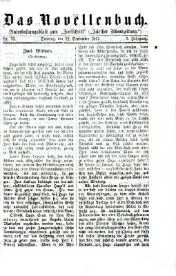 Das Novellenbuch (Der Fortschritt auf allen Gebieten des öffentlichen Lebens) Sonntag 22. September 1867