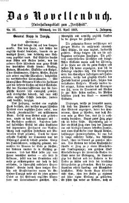 Das Novellenbuch (Der Fortschritt auf allen Gebieten des öffentlichen Lebens) Mittwoch 22. April 1868