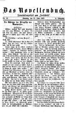 Das Novellenbuch (Der Fortschritt auf allen Gebieten des öffentlichen Lebens) Sonntag 28. Juni 1868