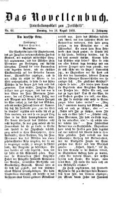 Das Novellenbuch (Der Fortschritt auf allen Gebieten des öffentlichen Lebens) Sonntag 16. August 1868