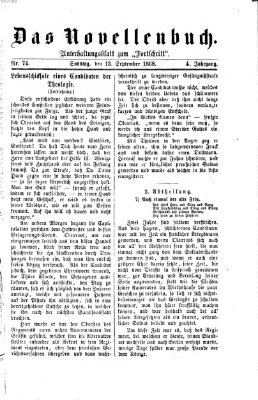 Das Novellenbuch (Der Fortschritt auf allen Gebieten des öffentlichen Lebens) Sonntag 13. September 1868