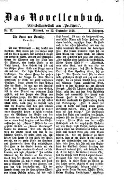 Das Novellenbuch (Der Fortschritt auf allen Gebieten des öffentlichen Lebens) Mittwoch 23. September 1868