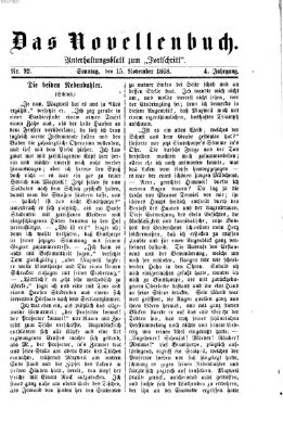 Das Novellenbuch (Der Fortschritt auf allen Gebieten des öffentlichen Lebens) Sonntag 15. November 1868