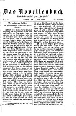 Das Novellenbuch (Der Fortschritt auf allen Gebieten des öffentlichen Lebens) Sonntag 11. April 1869