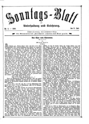 Sonntagsblatt zur Unterhaltung und Belehrung (Fürther Abendzeitung) Sonntag 11. Juli 1869