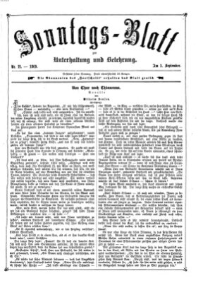 Sonntagsblatt zur Unterhaltung und Belehrung (Fürther Abendzeitung) Sonntag 5. September 1869