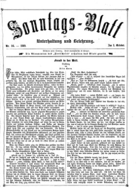 Sonntagsblatt zur Unterhaltung und Belehrung (Fürther Abendzeitung) Sonntag 3. Oktober 1869