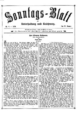 Sonntagsblatt zur Unterhaltung und Belehrung (Fürther Abendzeitung) Sonntag 23. Januar 1870