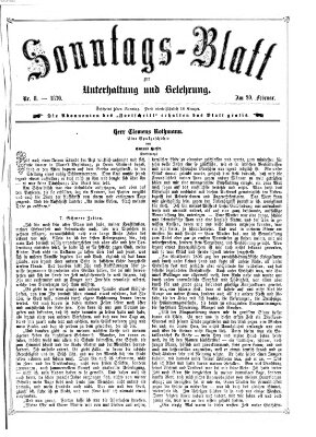 Sonntagsblatt zur Unterhaltung und Belehrung (Fürther Abendzeitung) Sonntag 20. Februar 1870