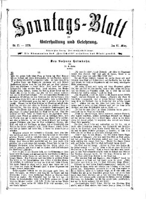 Sonntagsblatt zur Unterhaltung und Belehrung (Fürther Abendzeitung) Sonntag 27. März 1870