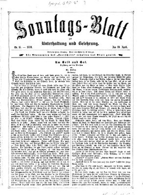 Sonntagsblatt zur Unterhaltung und Belehrung (Fürther Abendzeitung) Sonntag 10. April 1870