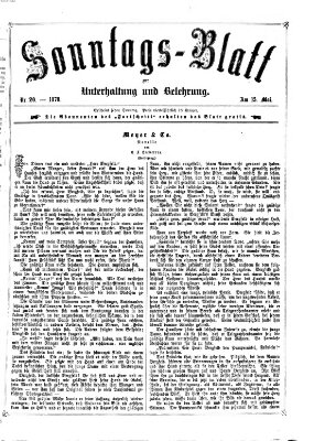 Sonntagsblatt zur Unterhaltung und Belehrung (Fürther Abendzeitung) Sonntag 15. Mai 1870