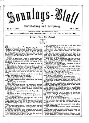 Sonntagsblatt zur Unterhaltung und Belehrung (Fürther Abendzeitung) Sonntag 5. Juni 1870