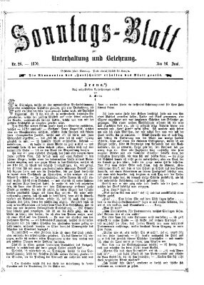 Sonntagsblatt zur Unterhaltung und Belehrung (Fürther Abendzeitung) Sonntag 26. Juni 1870