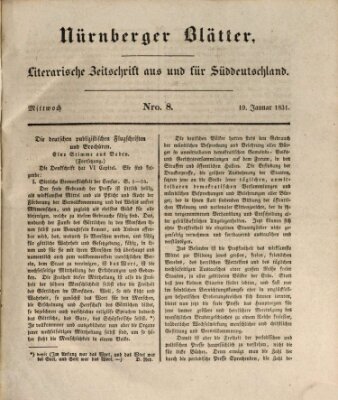 Nürnberger Blätter Mittwoch 19. Januar 1831