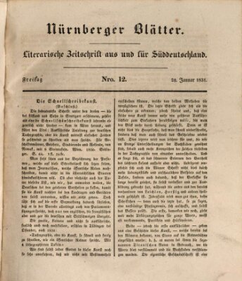 Nürnberger Blätter Freitag 28. Januar 1831