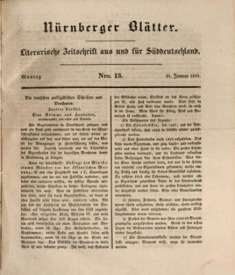 Nürnberger Blätter Montag 31. Januar 1831