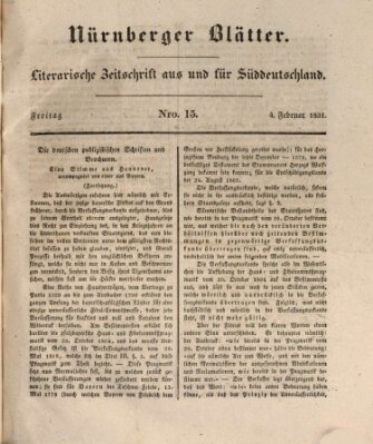 Nürnberger Blätter Freitag 4. Februar 1831