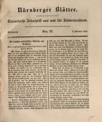 Nürnberger Blätter Mittwoch 9. Februar 1831