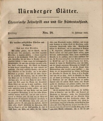 Nürnberger Blätter Freitag 11. Februar 1831