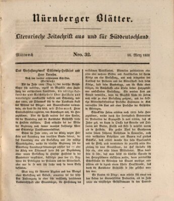 Nürnberger Blätter Mittwoch 16. März 1831