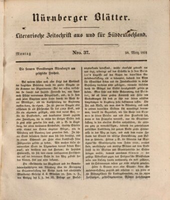 Nürnberger Blätter Montag 28. März 1831