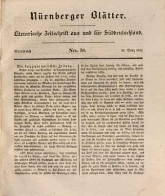 Nürnberger Blätter Mittwoch 30. März 1831