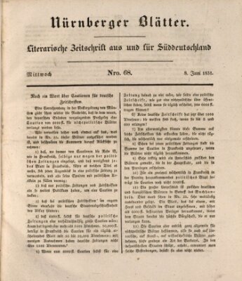 Nürnberger Blätter Mittwoch 8. Juni 1831