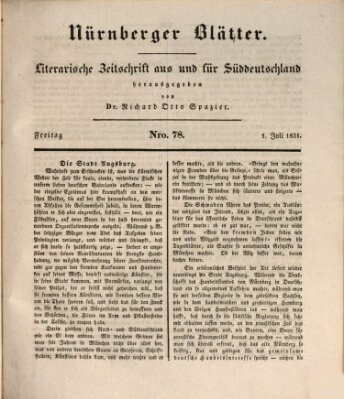 Nürnberger Blätter Freitag 1. Juli 1831