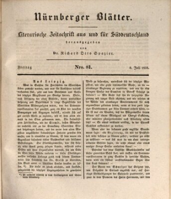 Nürnberger Blätter Freitag 8. Juli 1831