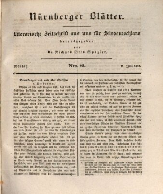 Nürnberger Blätter Montag 11. Juli 1831