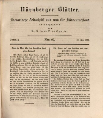 Nürnberger Blätter Freitag 22. Juli 1831