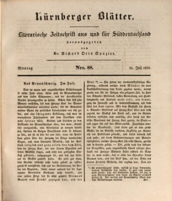 Nürnberger Blätter Montag 25. Juli 1831