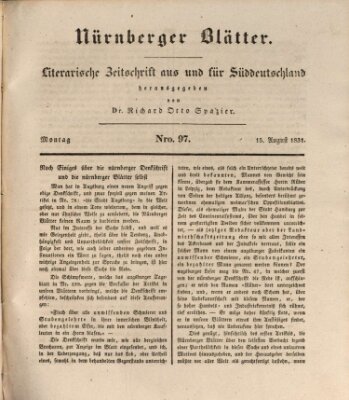 Nürnberger Blätter Montag 15. August 1831