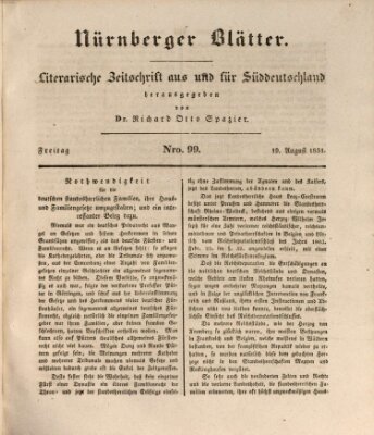 Nürnberger Blätter Freitag 19. August 1831