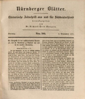 Nürnberger Blätter Freitag 2. September 1831