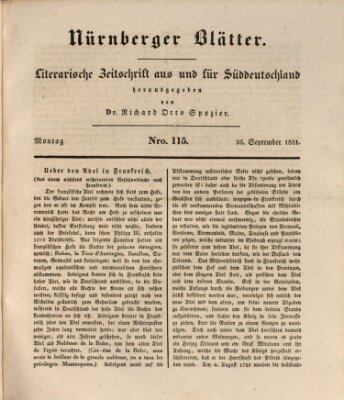 Nürnberger Blätter Montag 26. September 1831